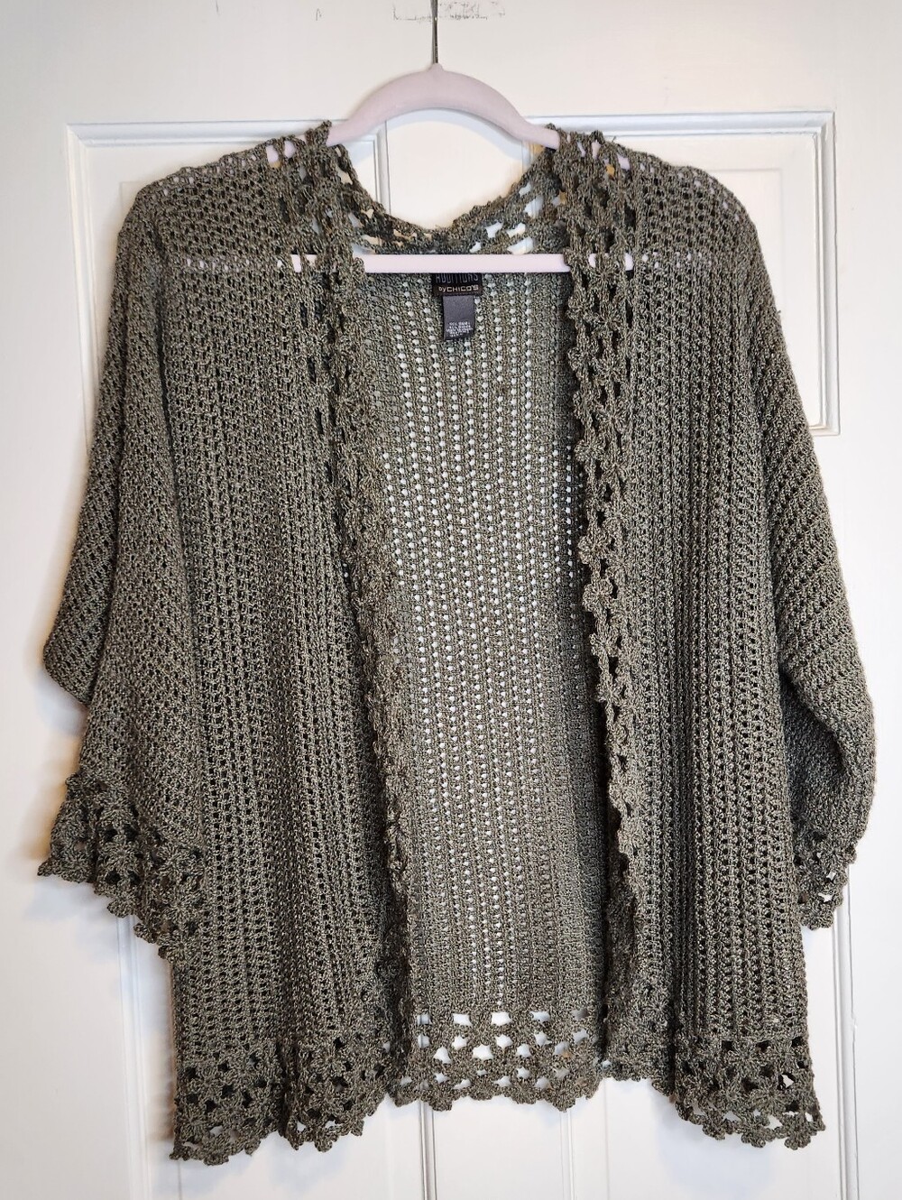 Whimsigoth Fairy Goth Earthtones Goblin Whimsical Chico's Size 3 Cardigan